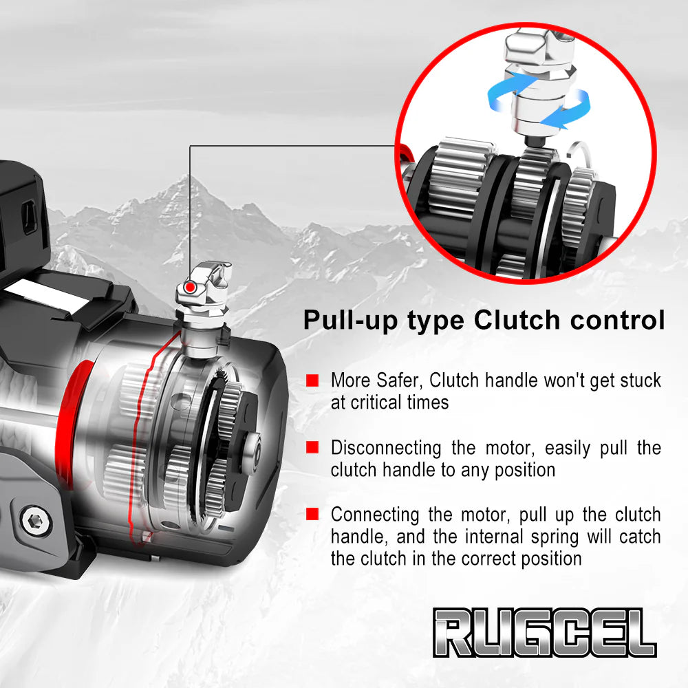 RUGCEL TANK WINCH 12000LB Black Rope