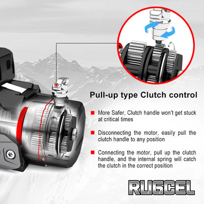 RUGCEL TANK WINCH 13,500LB Dual Color Rope